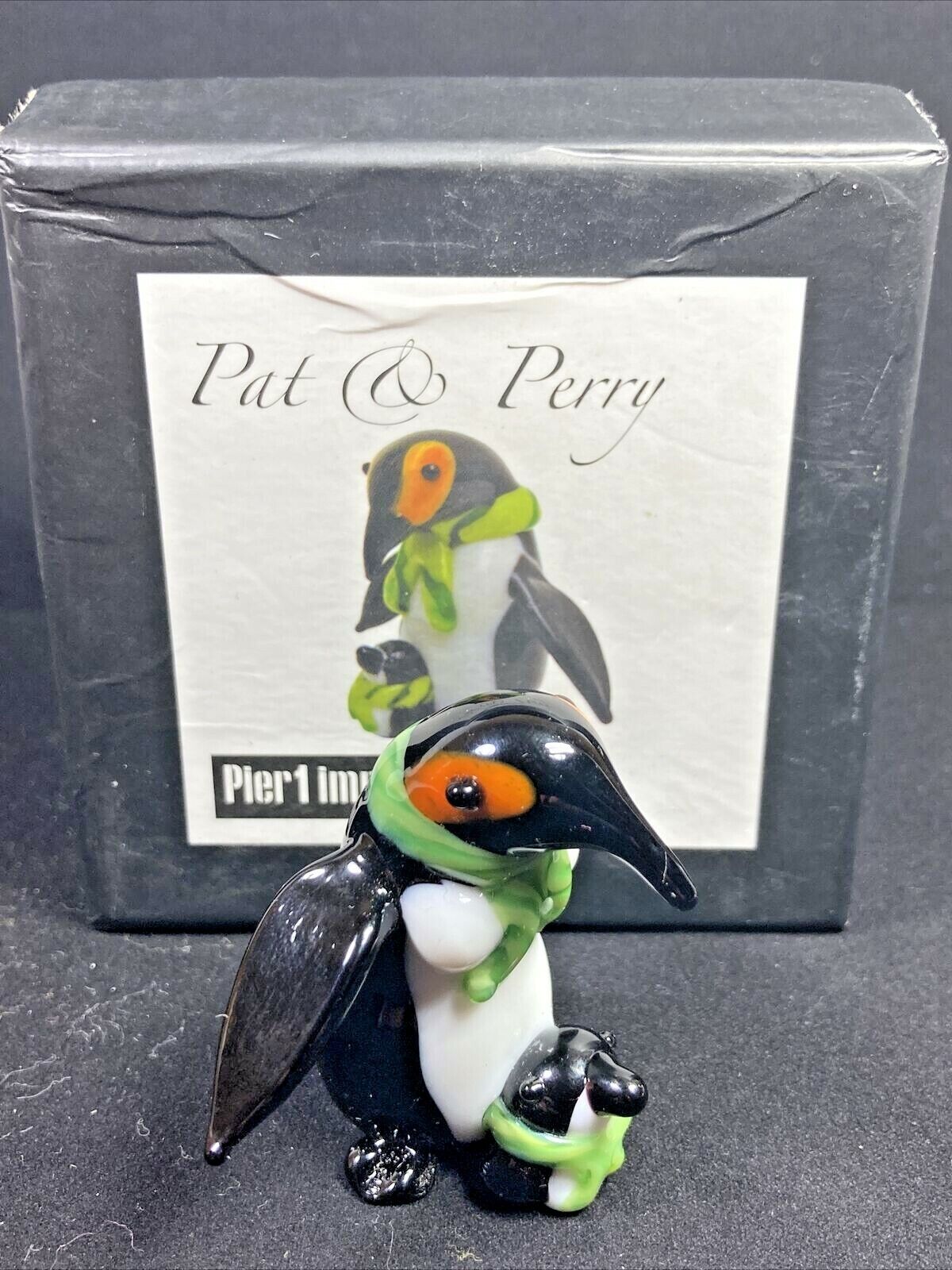 Pier 1 Imports Pat and Perry Art Glass Penguin Figurine