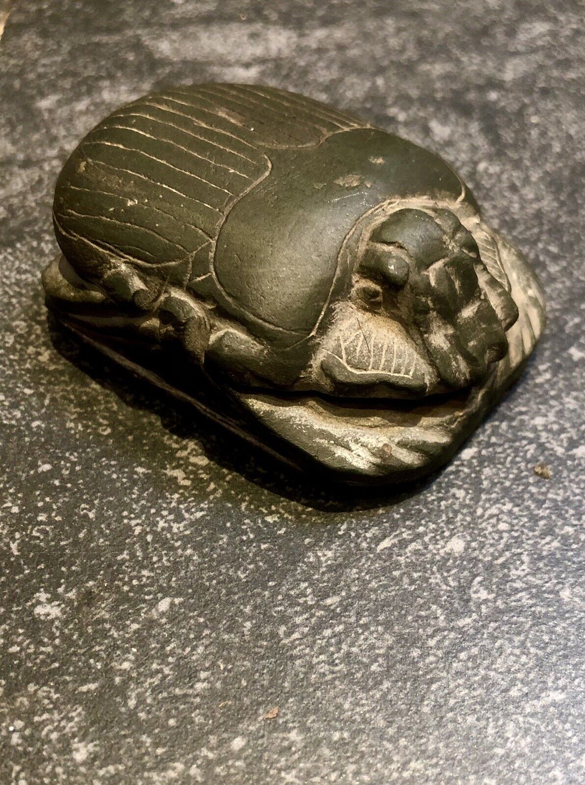 Authentic Ancient Egyptian Uninscribed Stone Scarab Large 55 X 38mm Excellent