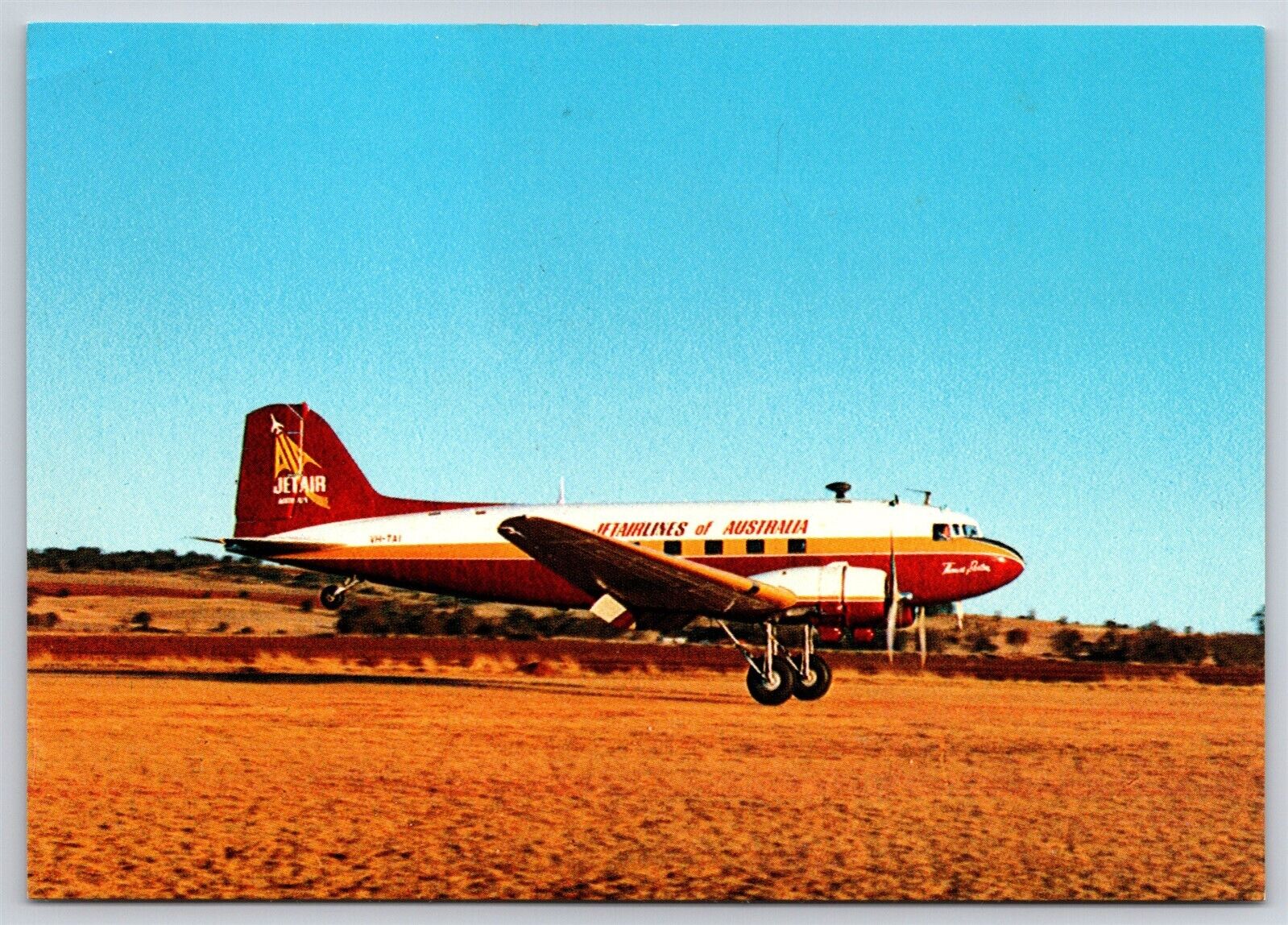 Airplane Postcard Jetairlines of Australia JOA Airlines Douglas DC-3 CC5