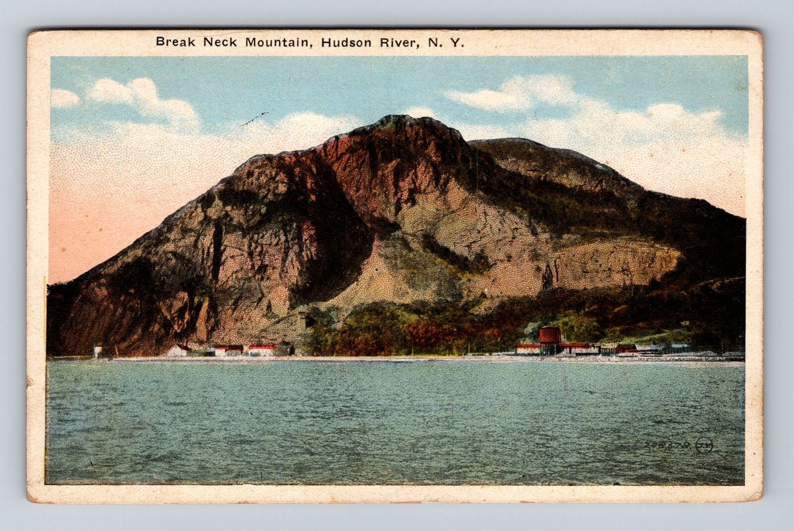 Hudson River NY-New York, Break Neck Mountain, Antique, Vintage Postcard