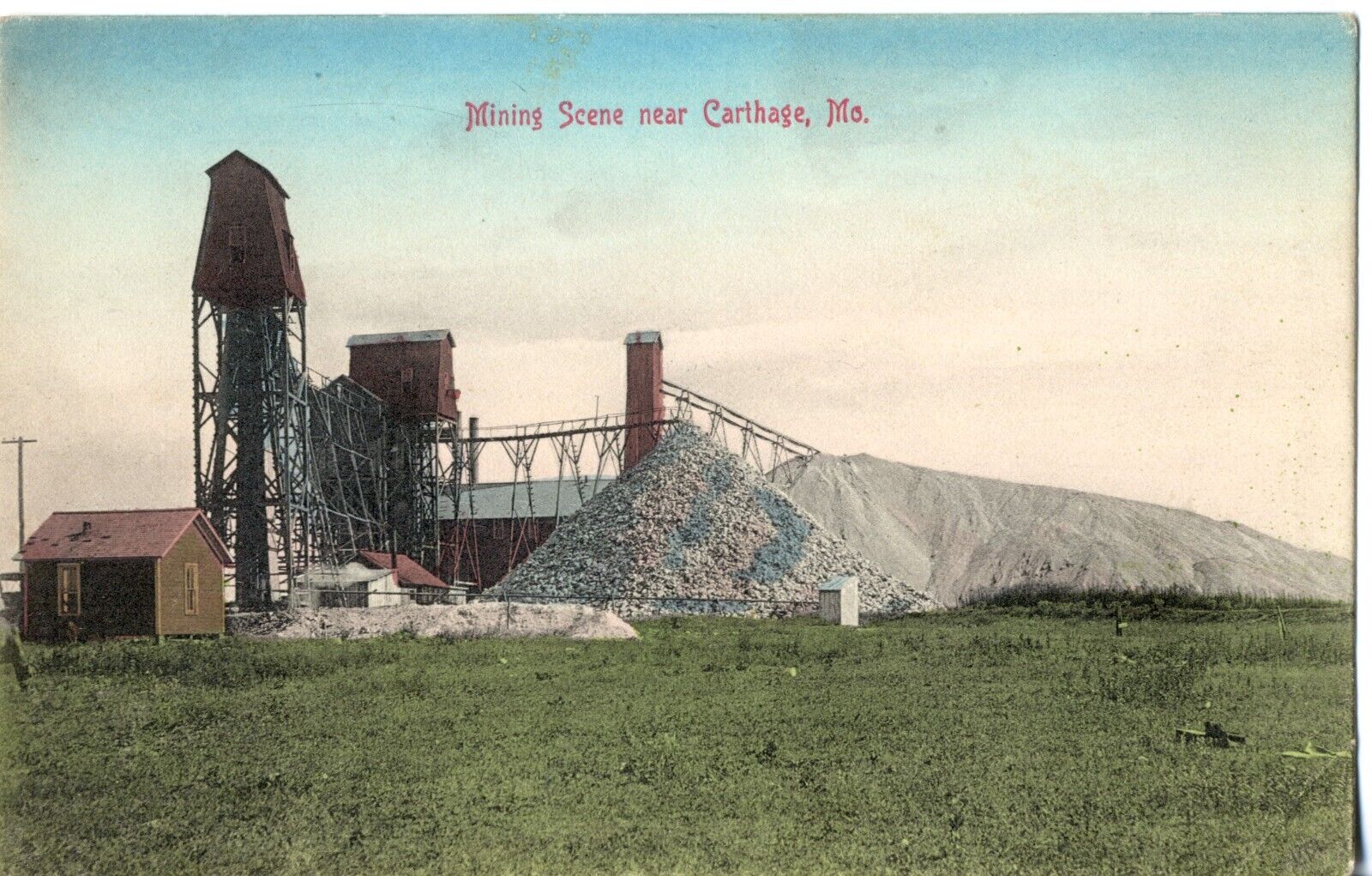 Lead or Zinc Mining Scene Near Carthage, Mo. Missouri Postcard #H15052