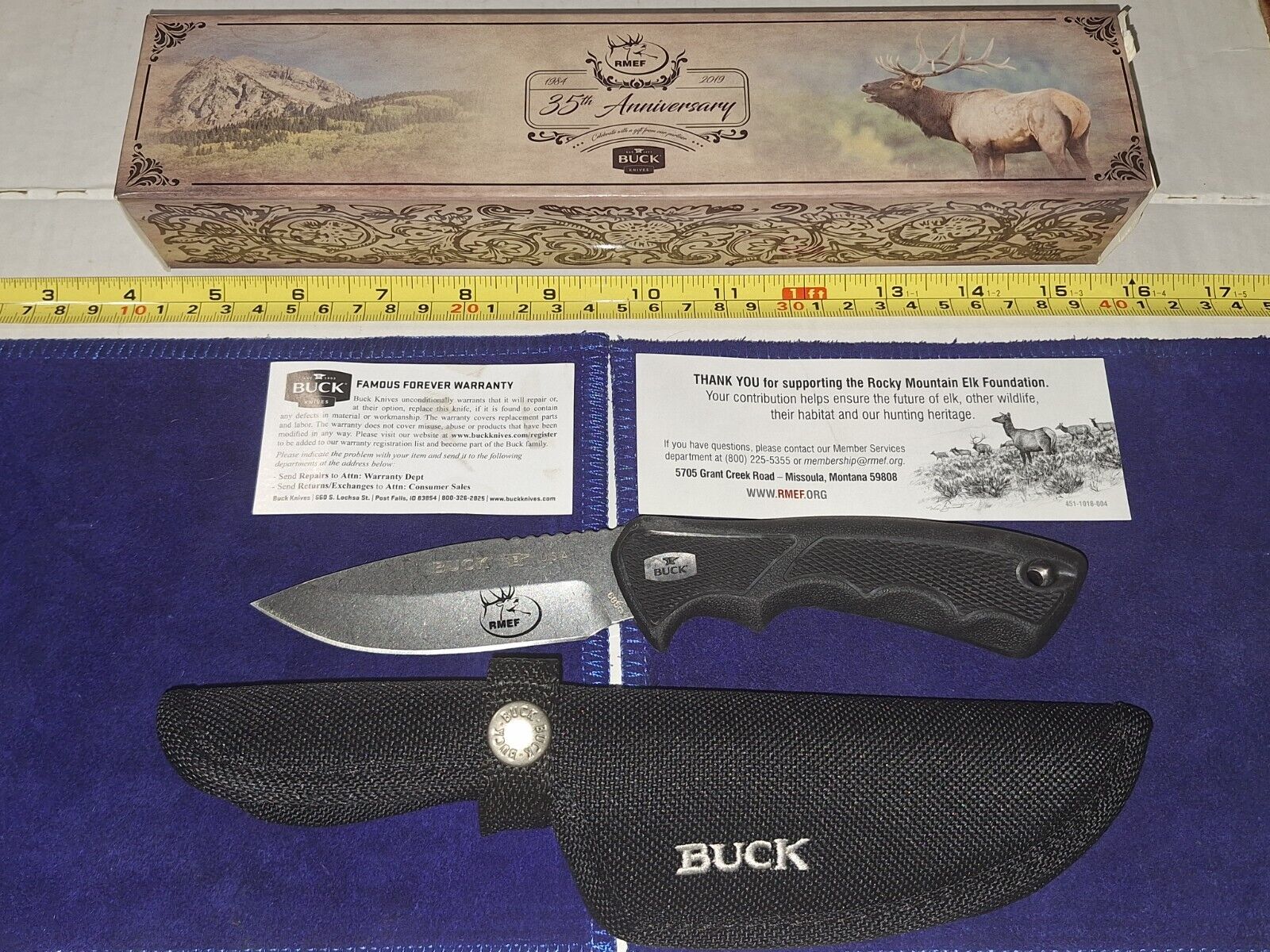Buck USA 685 RMEF ROCKY MTN ELK FNDTN 35TH ANNIVERSARY KNIFE NEW IN BOX W/PAPERS