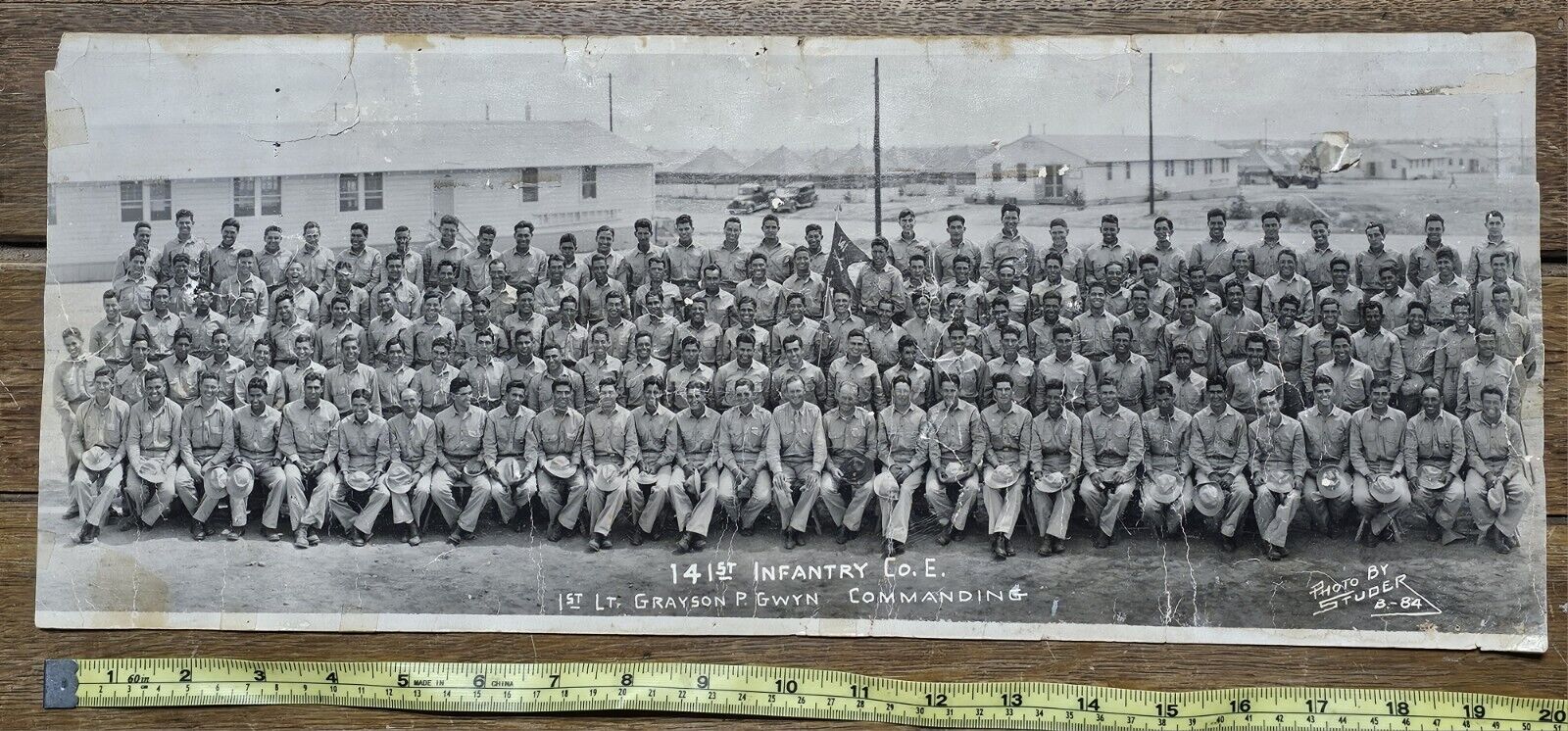 WW2  Photo 141st Infantry Company E - All Latino American Historic Army Unit 