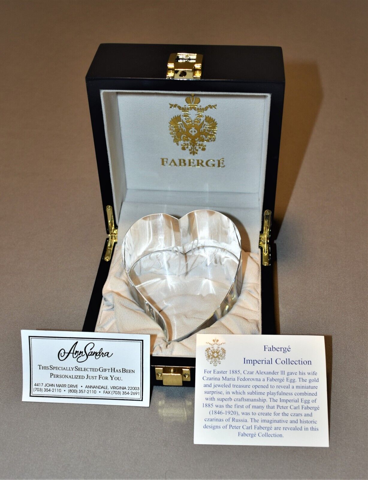 Faberge Mother\'s Day Crystal Heart Collection Personalized BVM