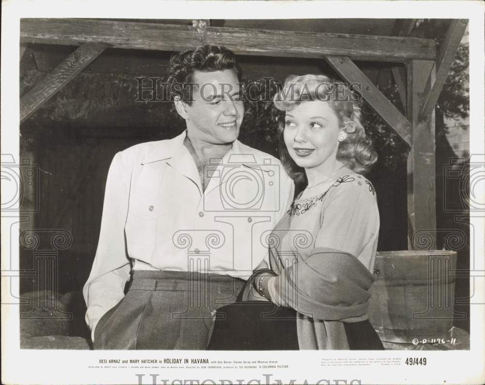 1949 Press Photo Desi Arnaz and Mary Hatcher star in \