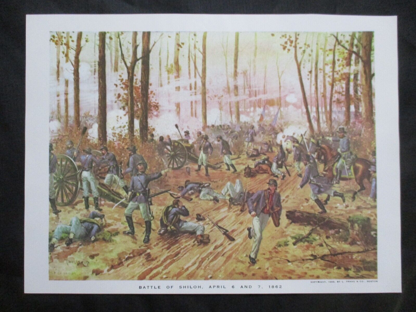 1960 Civil War Print - Battle of Shiloh, April 6 & 7, 1862, Tennessee - FRAME IT