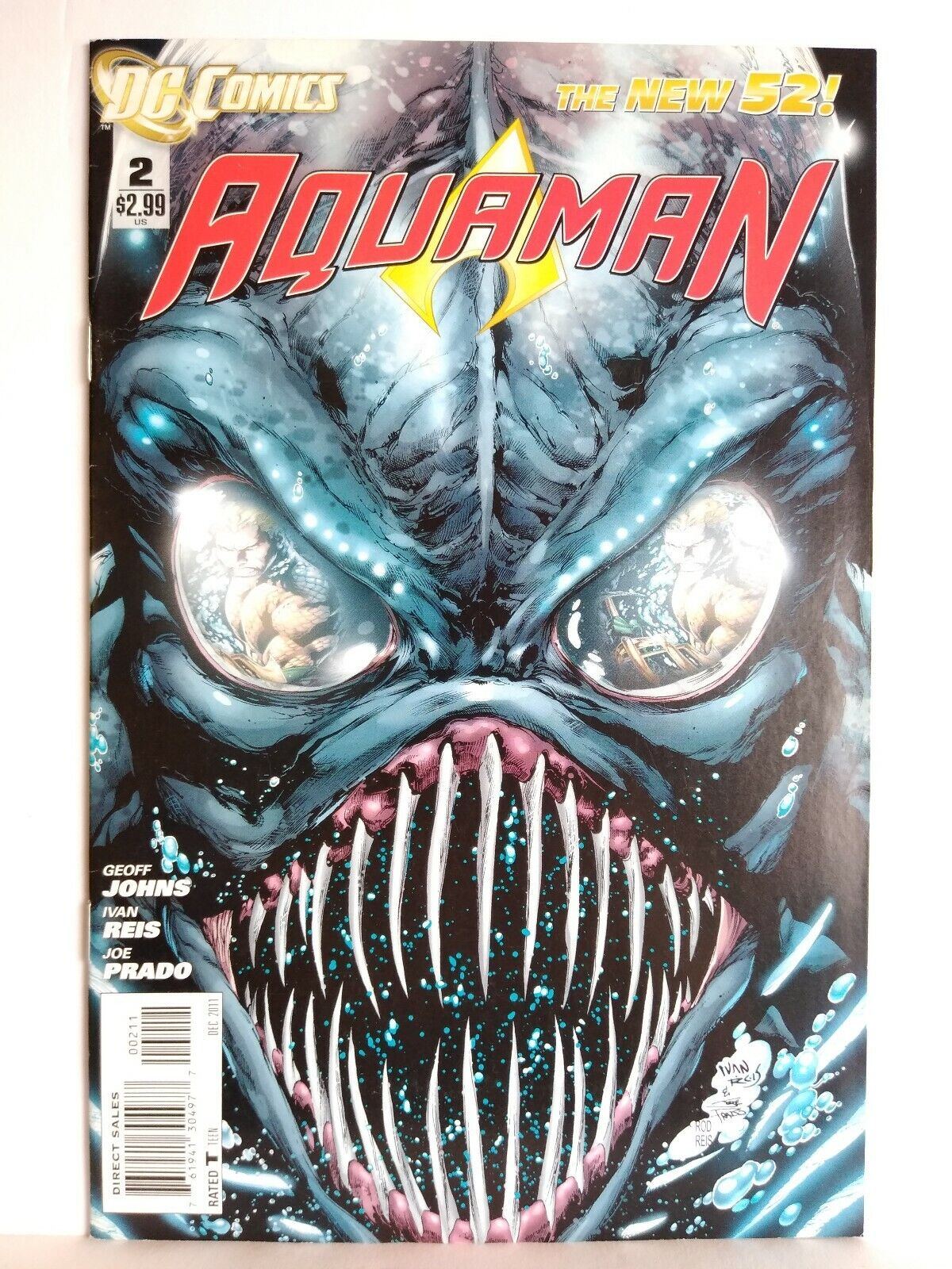 Aquaman #2 (DC Comics 2011) 1st App. Trench King New 52 Geoff Johns HOT HTF VF-