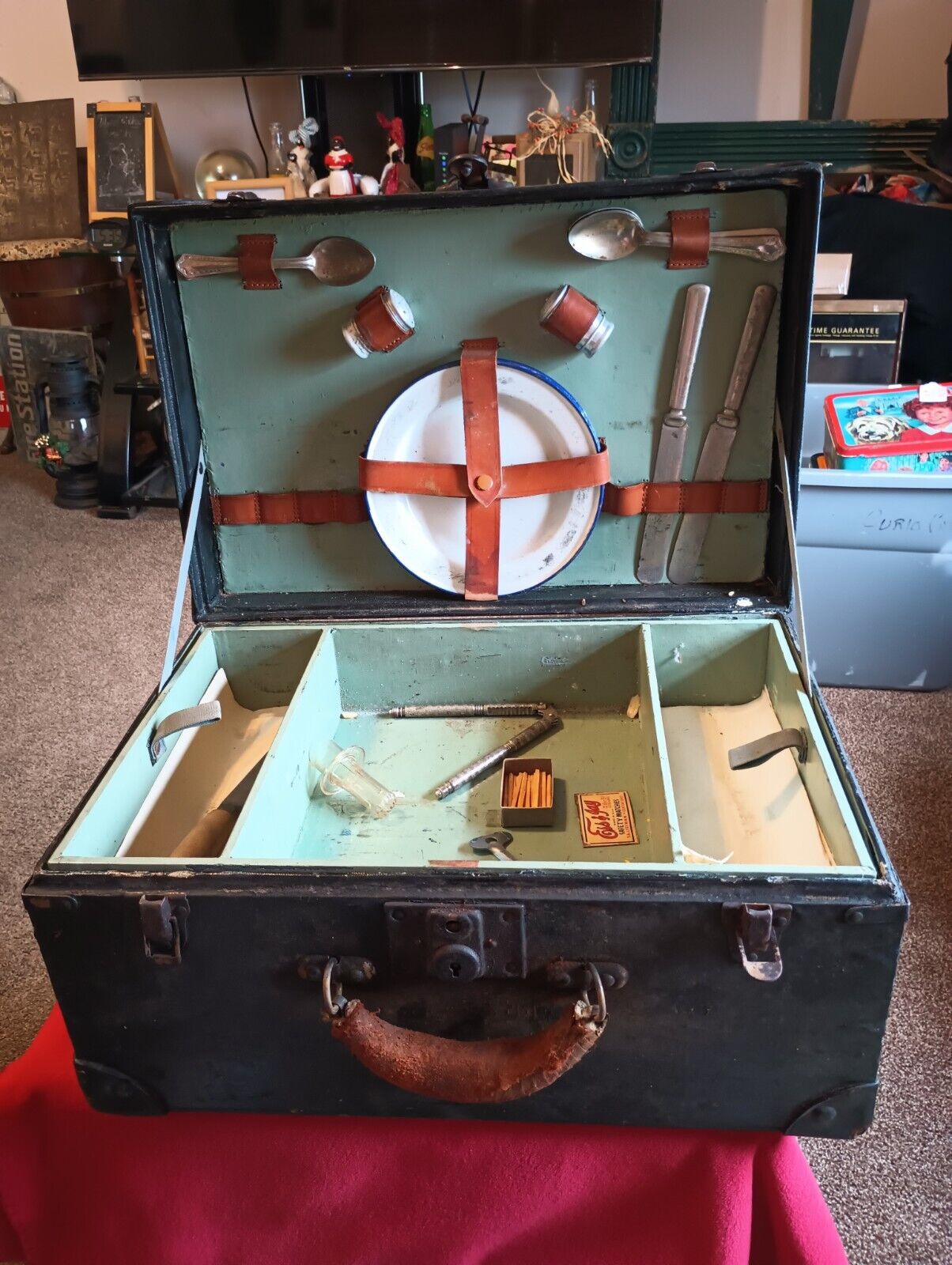 Vintage Antique Car Trunk Picnic Cooler Model A or T Era Original Barn Find 🔥