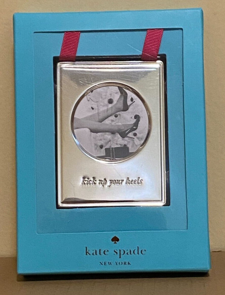 NIB Kate Spade Silver Street Lenox Kick Up Your Heels Ornament Frame 3.5x2.75\