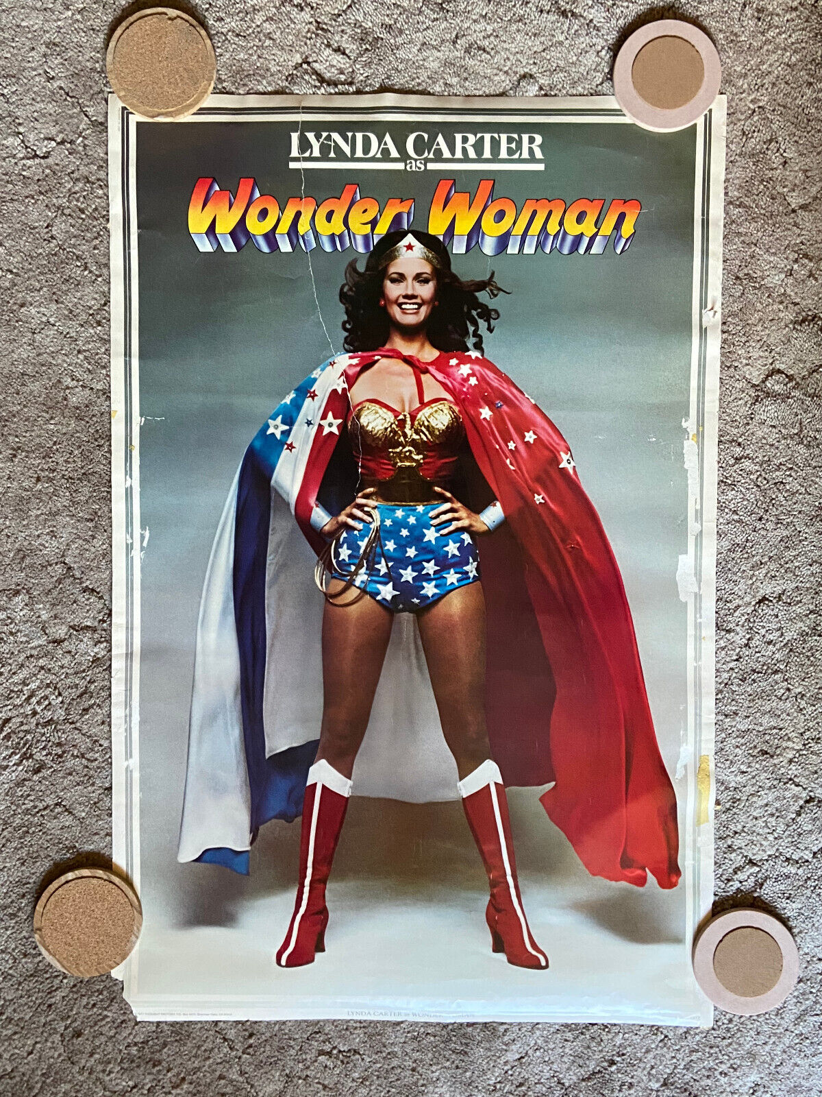 Vintage 1977 DC Comics LYNDA CARTER as WONDER WOMAN 23x35 Poster