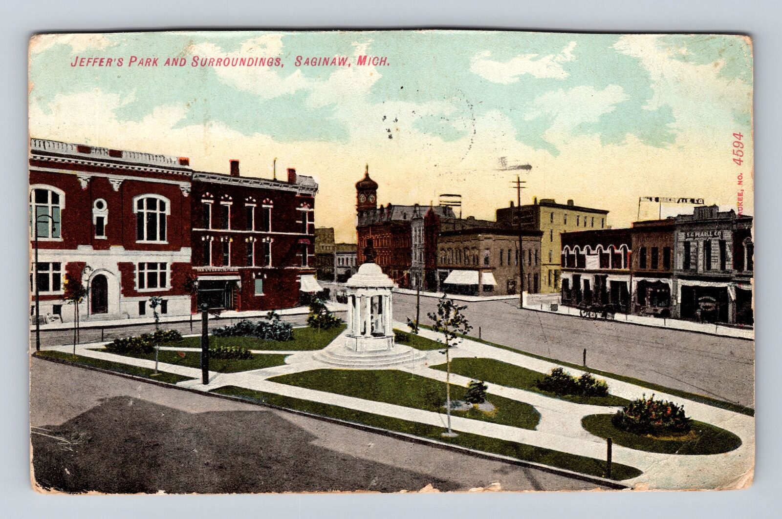 Saginaw MI-Michigan, Jeffer\'s Park & Surroundings, Vintage c1908 Postcard