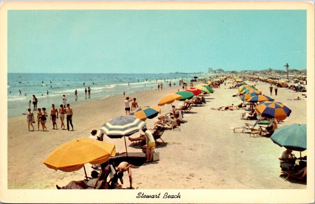 Postcard Stewart Beach One of Top Beaches on Gulf Galveston Texas TX