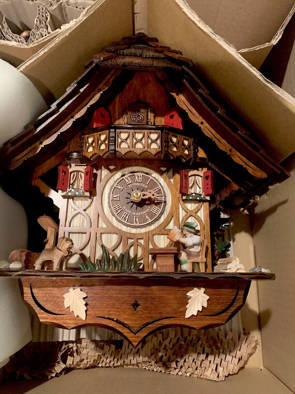 Cuckoo Clock Made In Germany Anton Schneider SCHWARZWALDER UHREN Black Forest