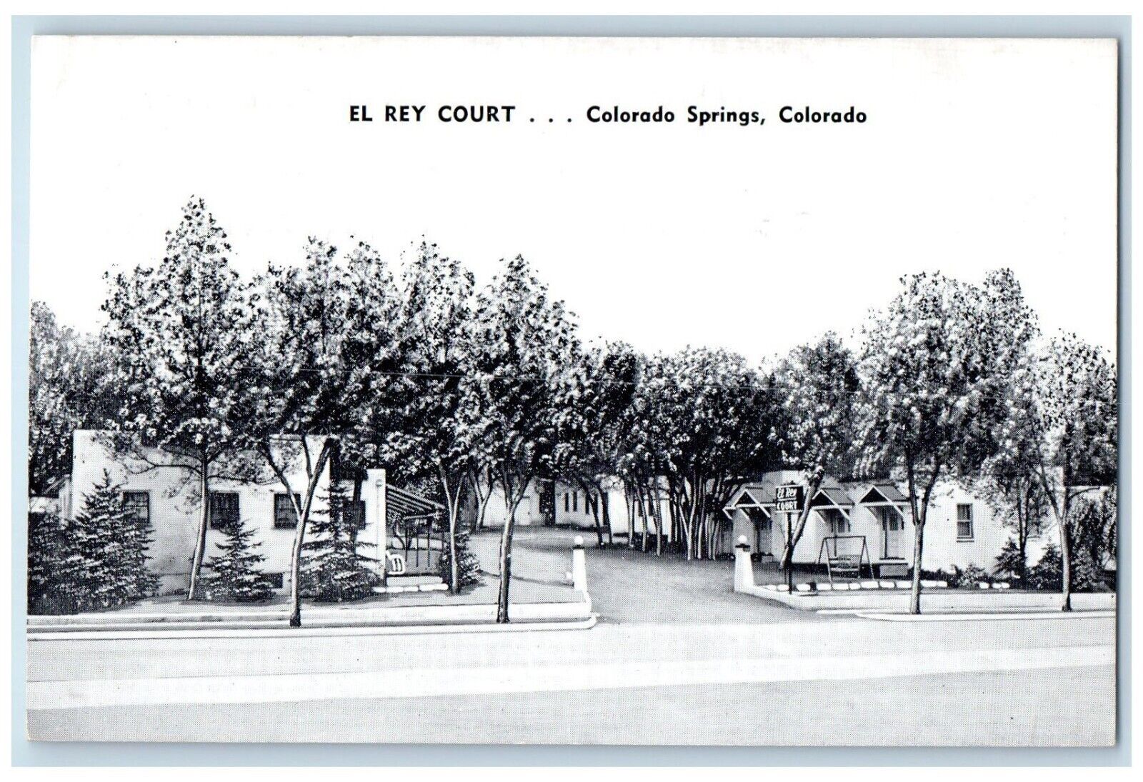 Colorado Springs Colorado CO Postcard EL Rey Court Exterior View Building 1949