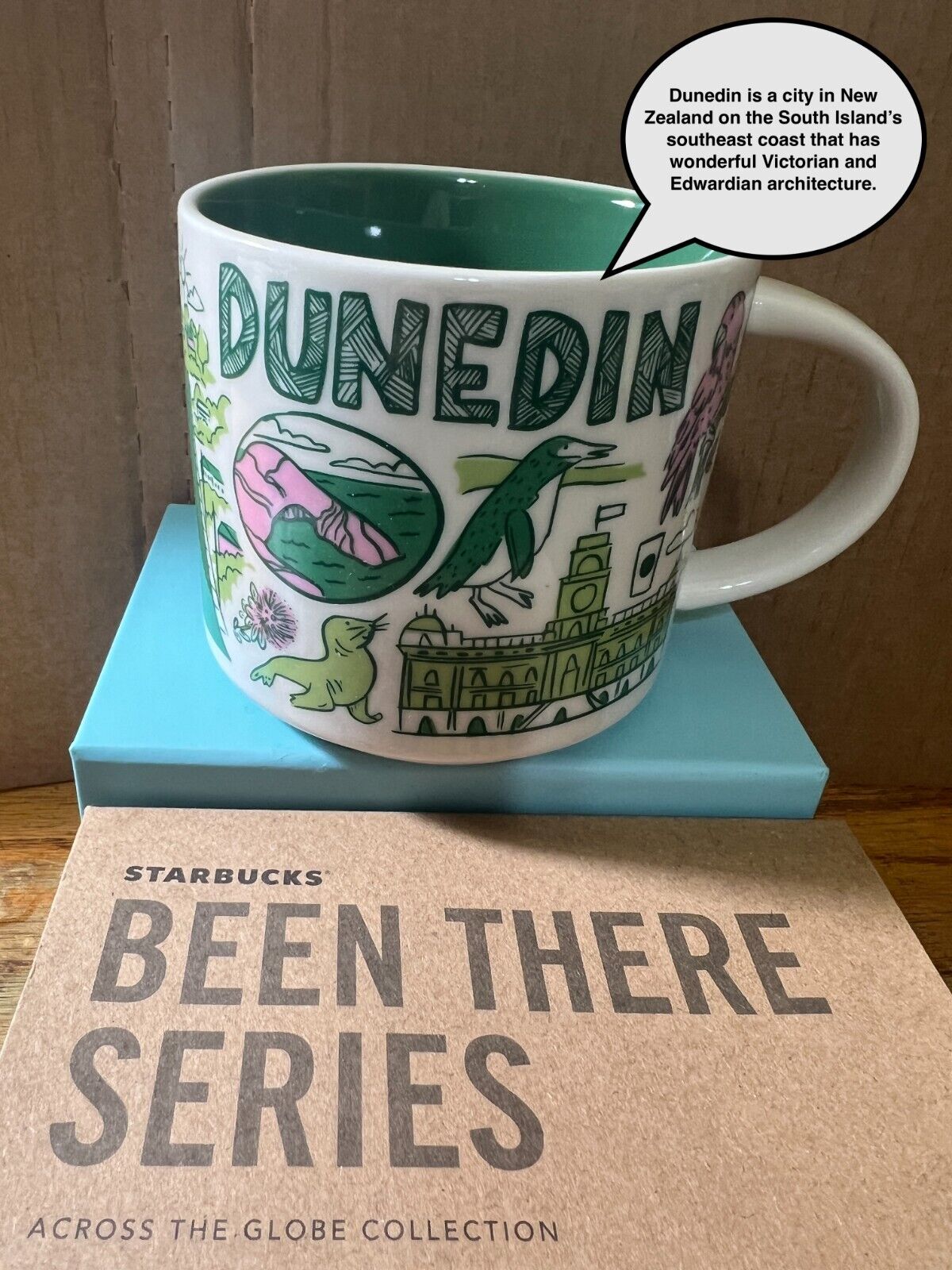 HARD TO FIND Starbucks DUNEDIN (New Zealand) MUG NIB -- Been There Series Box 21