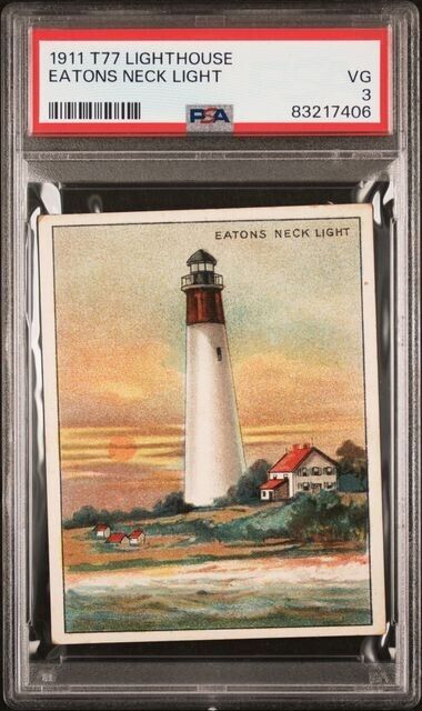1911 T77 Hassan Lighthouse Series EATONS NECK LIGHT PSA 3 VG