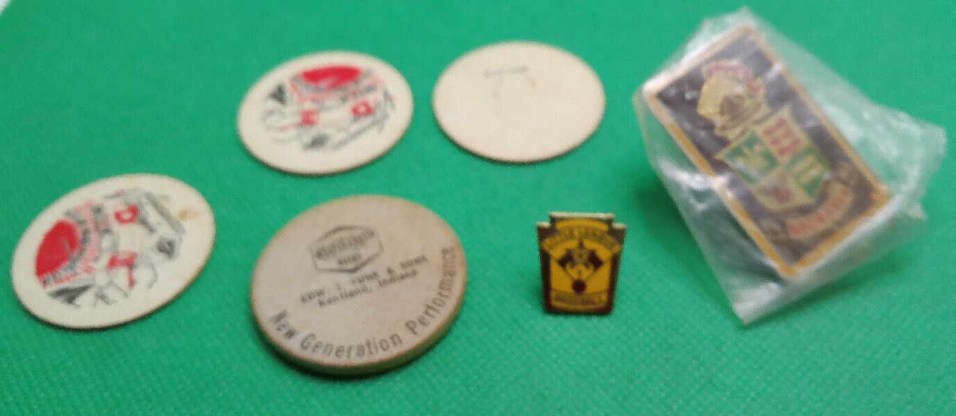 Brownsea Little League Baseball Seeds milk caps pins wooden nickel vintage lot 6