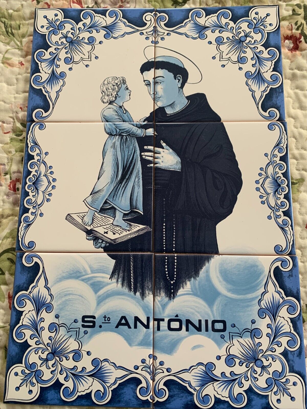 Saint Anthony Ceres Ceramic Tile Portugal Set of Six 6\