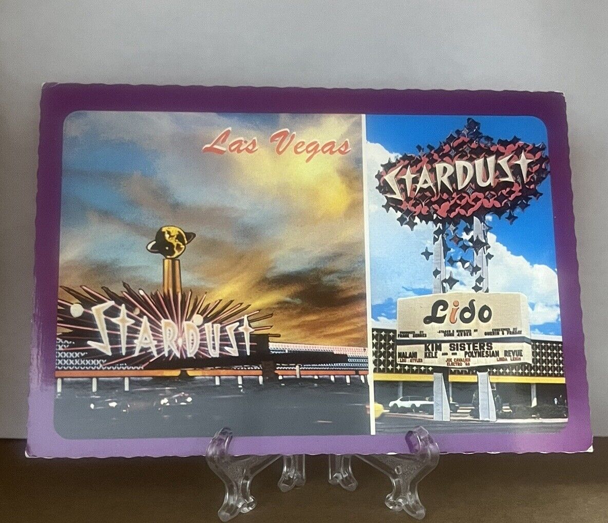 VTG 1970s Stardust Hotel & Casino Las Vegas Marquee Lido NEW Postcard Vtg Cars