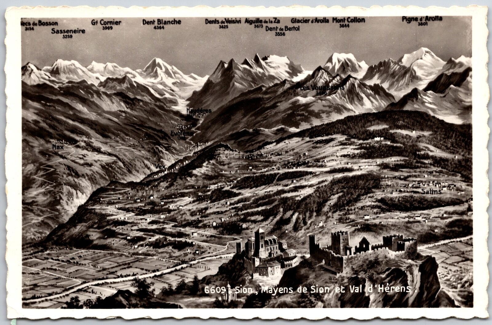 Sion Mayens De Sion Et Val D\'Herens Switzerland Real Photo RPPC Postcard