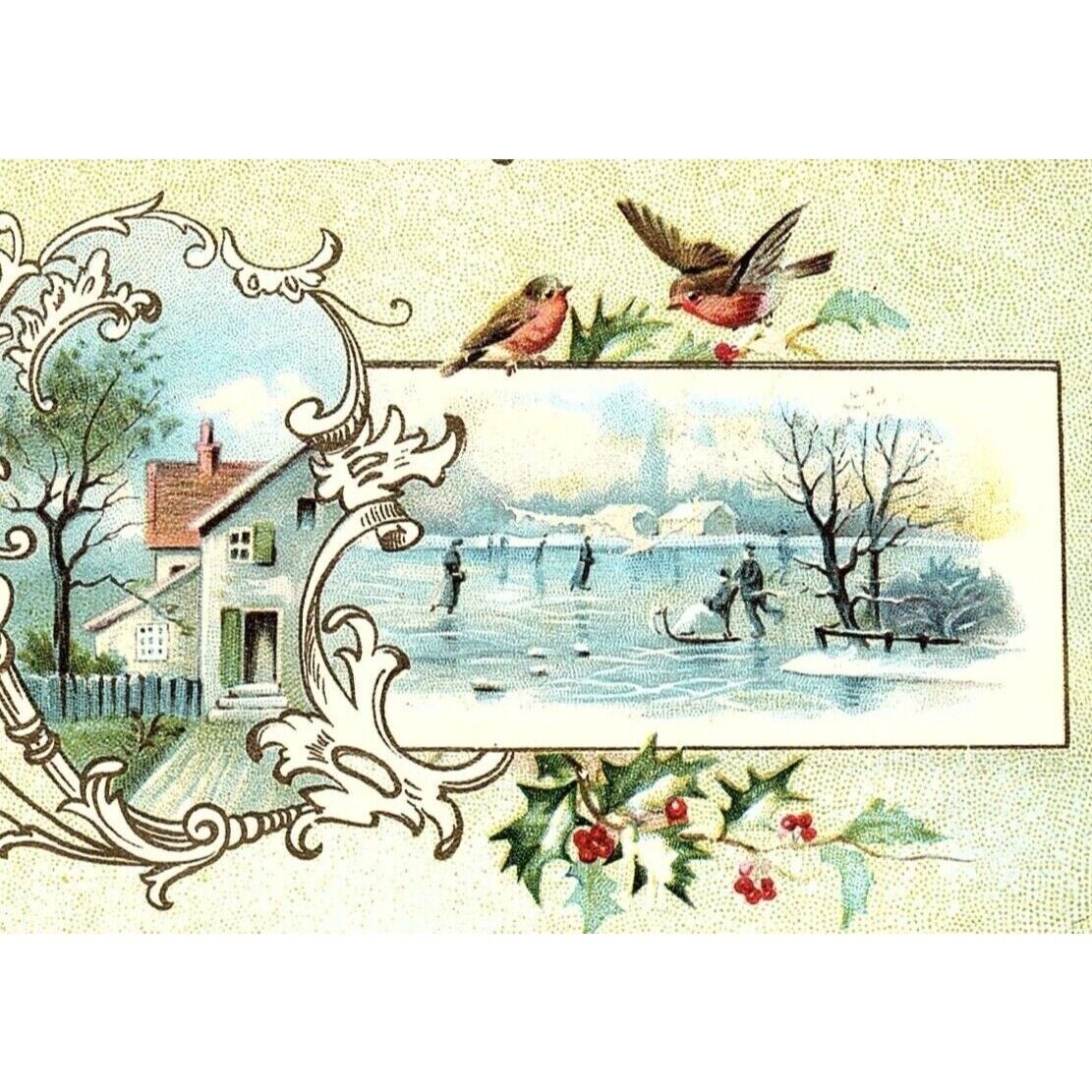 c1880 NEW ORLEANS COFFEE CO MORNING JOY JAVA WINTER VICTORIAN TRADE CARD P121
