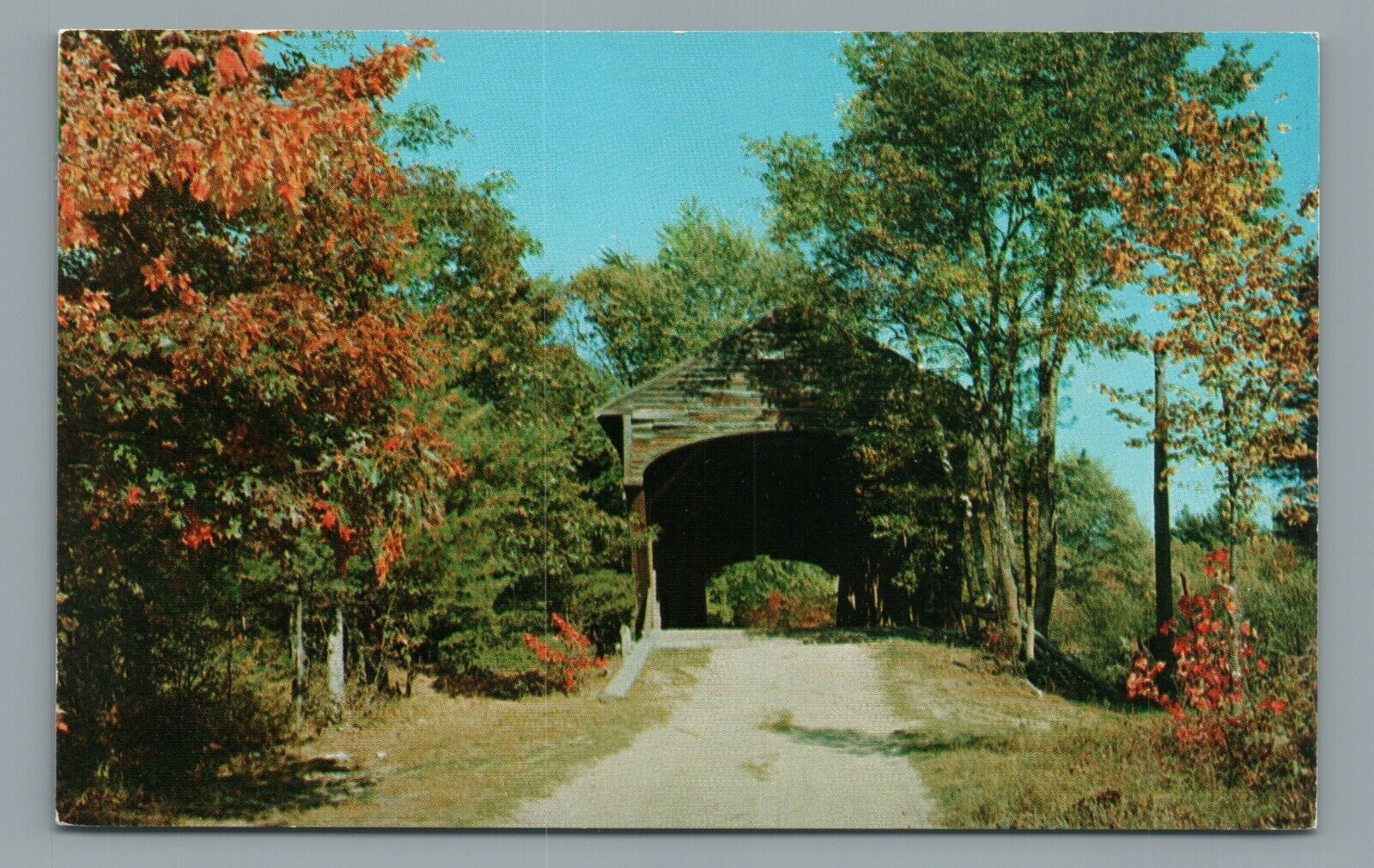 Hemlock Bridge Over Saco River Fryeburg Maine Vintage Postcard