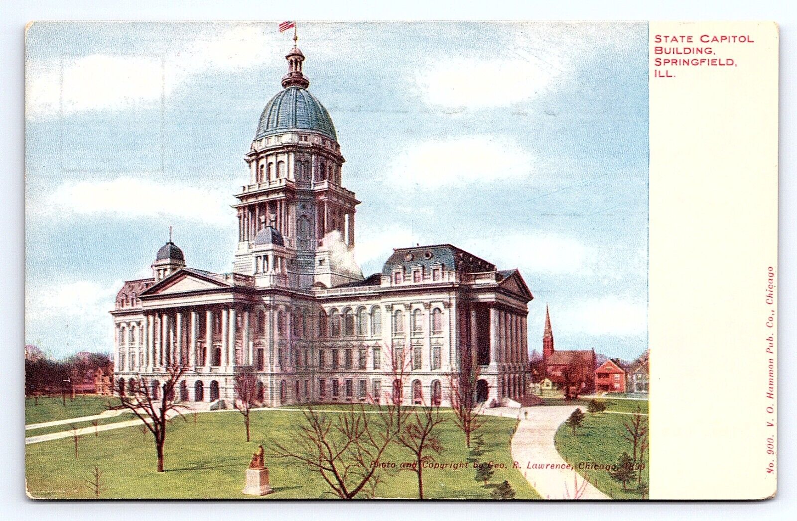 Postcard State Capitol Springfield Illinois IL Hammon Pub Co.