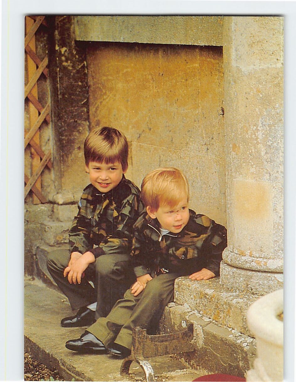Postcard Prince William of Wales and Prince Henry of Wales