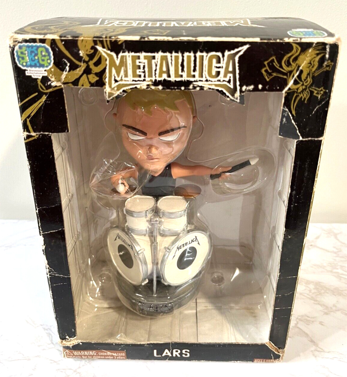 Metallica Lars Ulrich Bobble Head Figure 2003 SEG Drumkit James Hetfield RARE