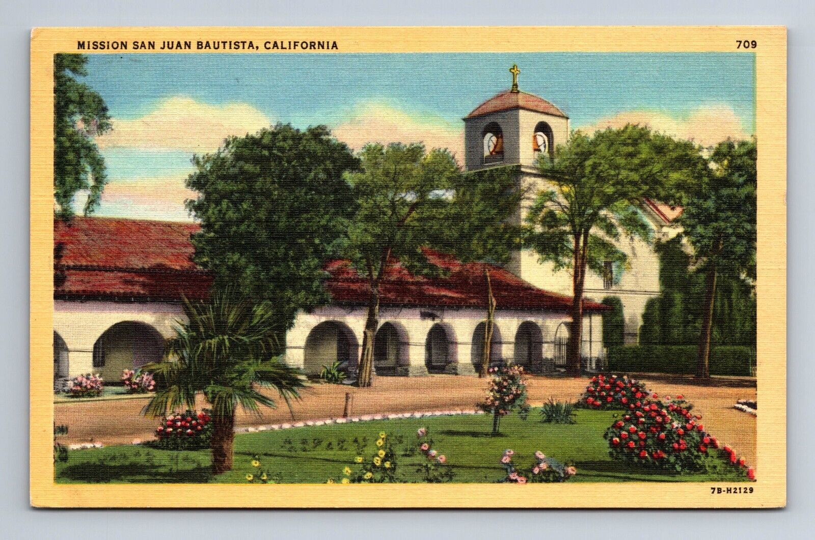 Mission San Juan Bautista California Postcard c1950