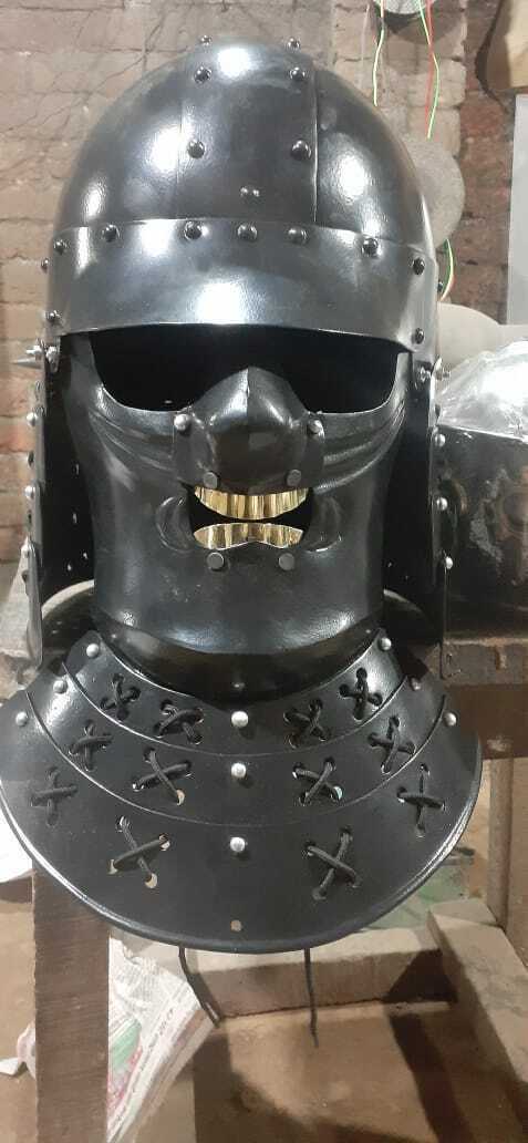 Christmas Vintage Samurai Black Armor Samurai Steel Mediveal Helmate style