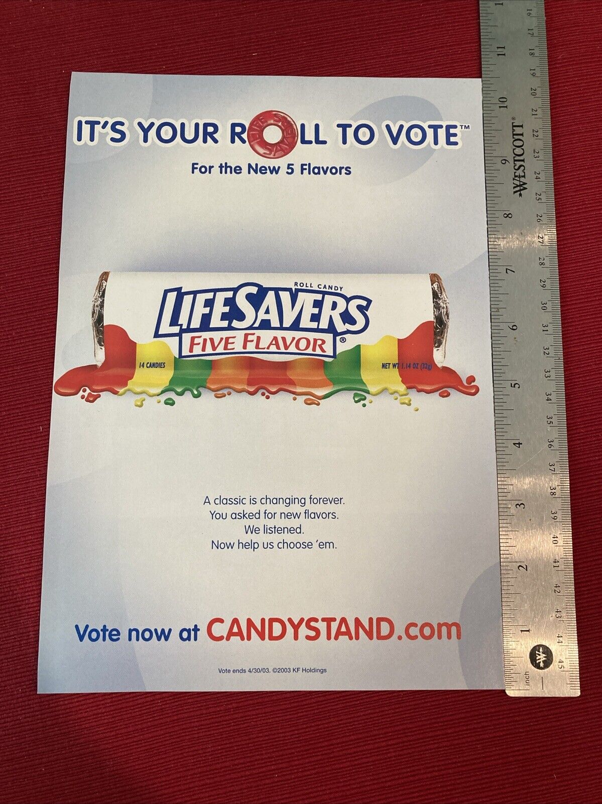 Lifesavers Five Flavor Roll Candy 2003 Print Ad