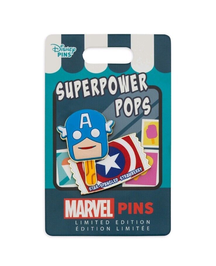Disney Marvel Captain America Strawberry Superpower Pops Scented Pin LE 1000 NEW