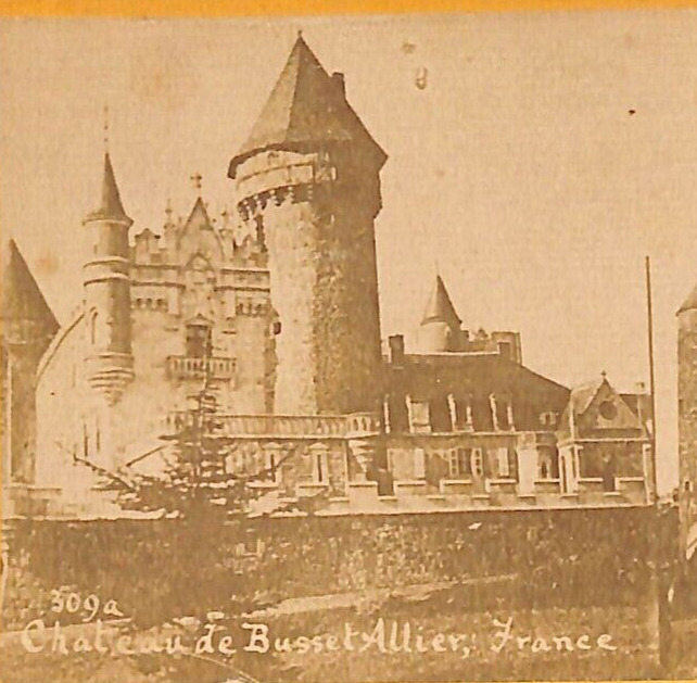 France Stereoview c1880 Castle Château de Busset Allier French Architecture N217