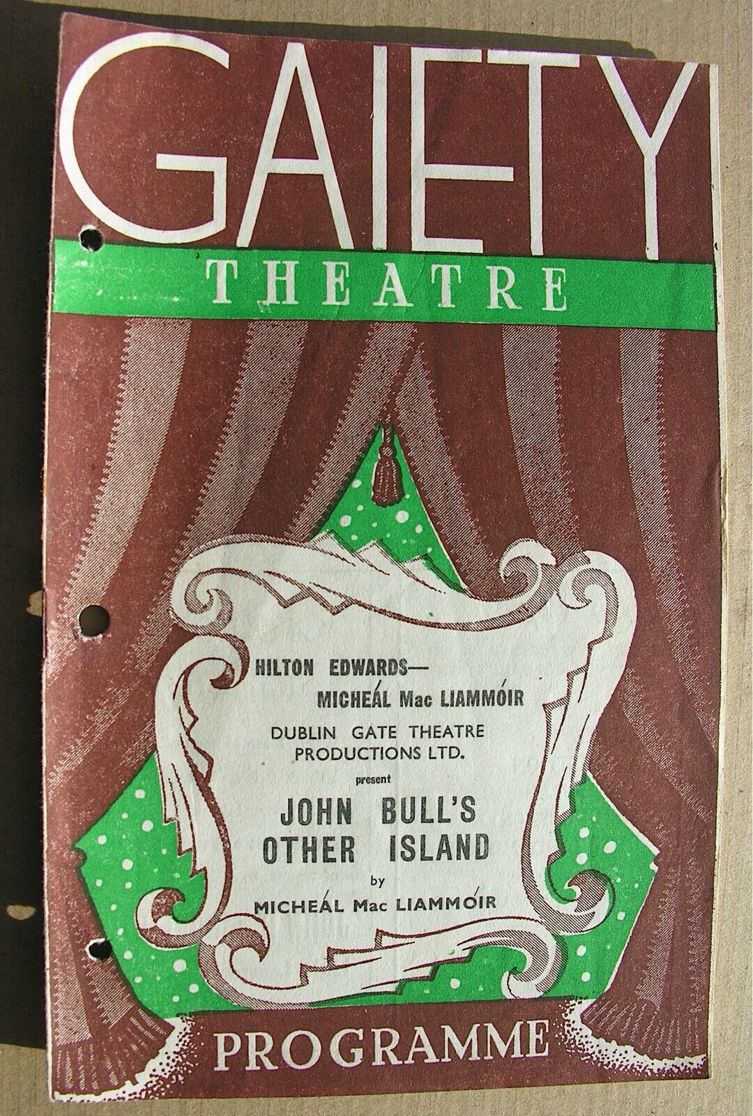 1947 JOHN BULL’S OTHER ISLAND Shaw, Micheal Mac Liammoir, Hilton Edwards, DUBLIN
