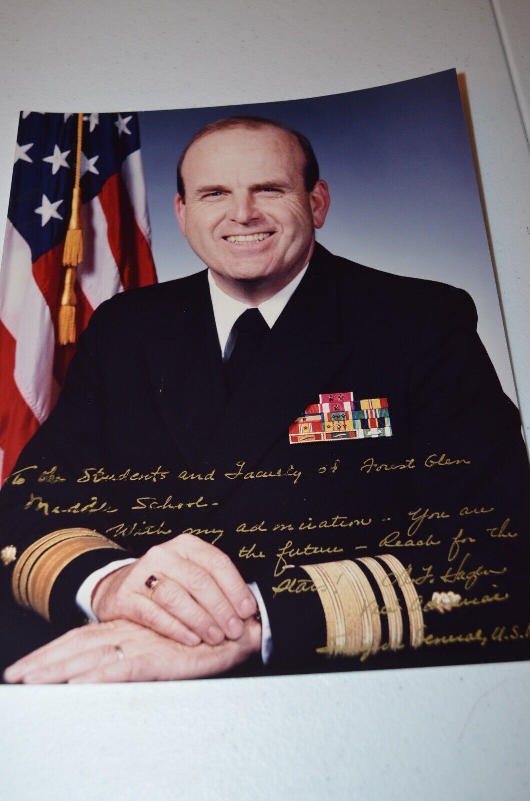 Vice Admiral Donald Hagen Signed 8x10 Photo Surgeon General US Navy