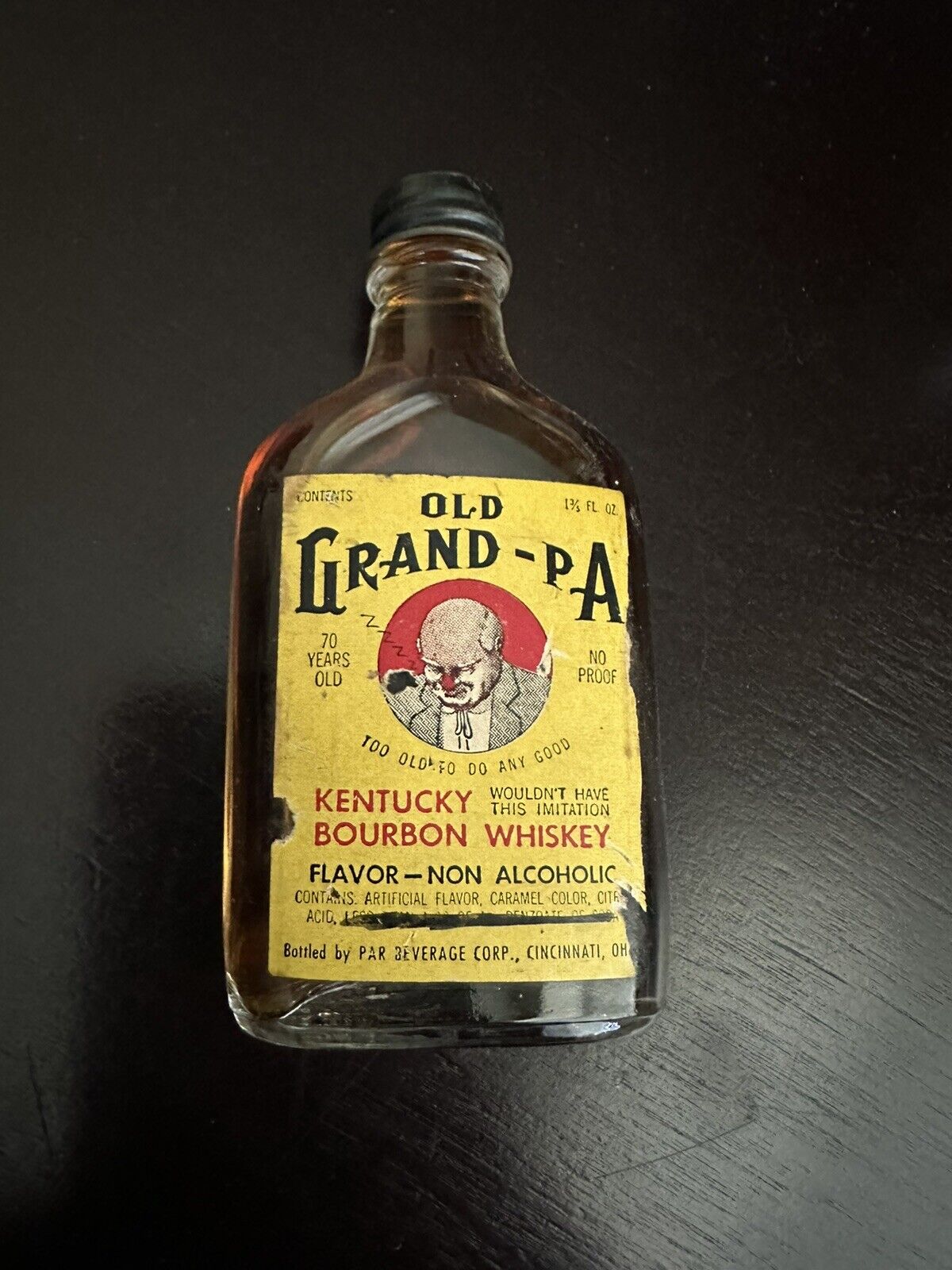 Antique OLD GRAND-PA Miniature 1950’s Novelty Liquor Bottle - Par Beverage  S1-C