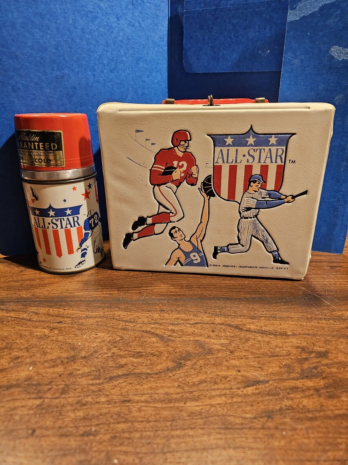 All-Star Vinyl Lunchbox And Thermos 1950s Aladdin