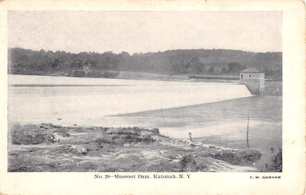 Katonah New York Muscoot Dam Birdseye View Antique Postcard K81504