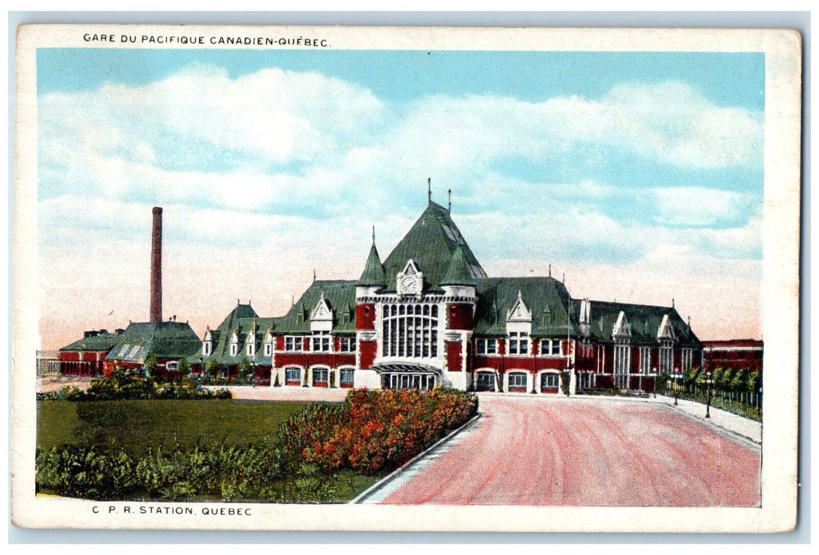 c1930\'s Gare Du Pacifique Canadien Quebec CPR Station Quebec Canada Postcard