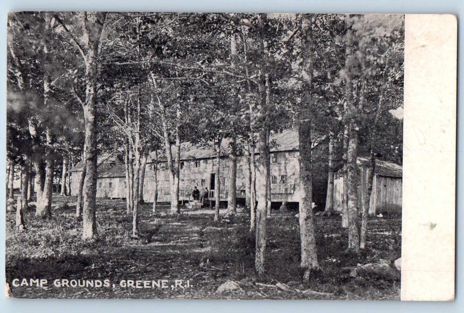 Greene Rhode Island RI Postcard Camp Grounds Exterior View c1910 Vintage Antique