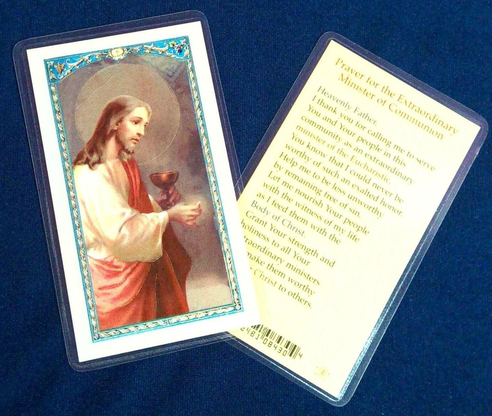 Jesus Holy Card Prayer for Extraordinary Minister of Communion Host Laminated