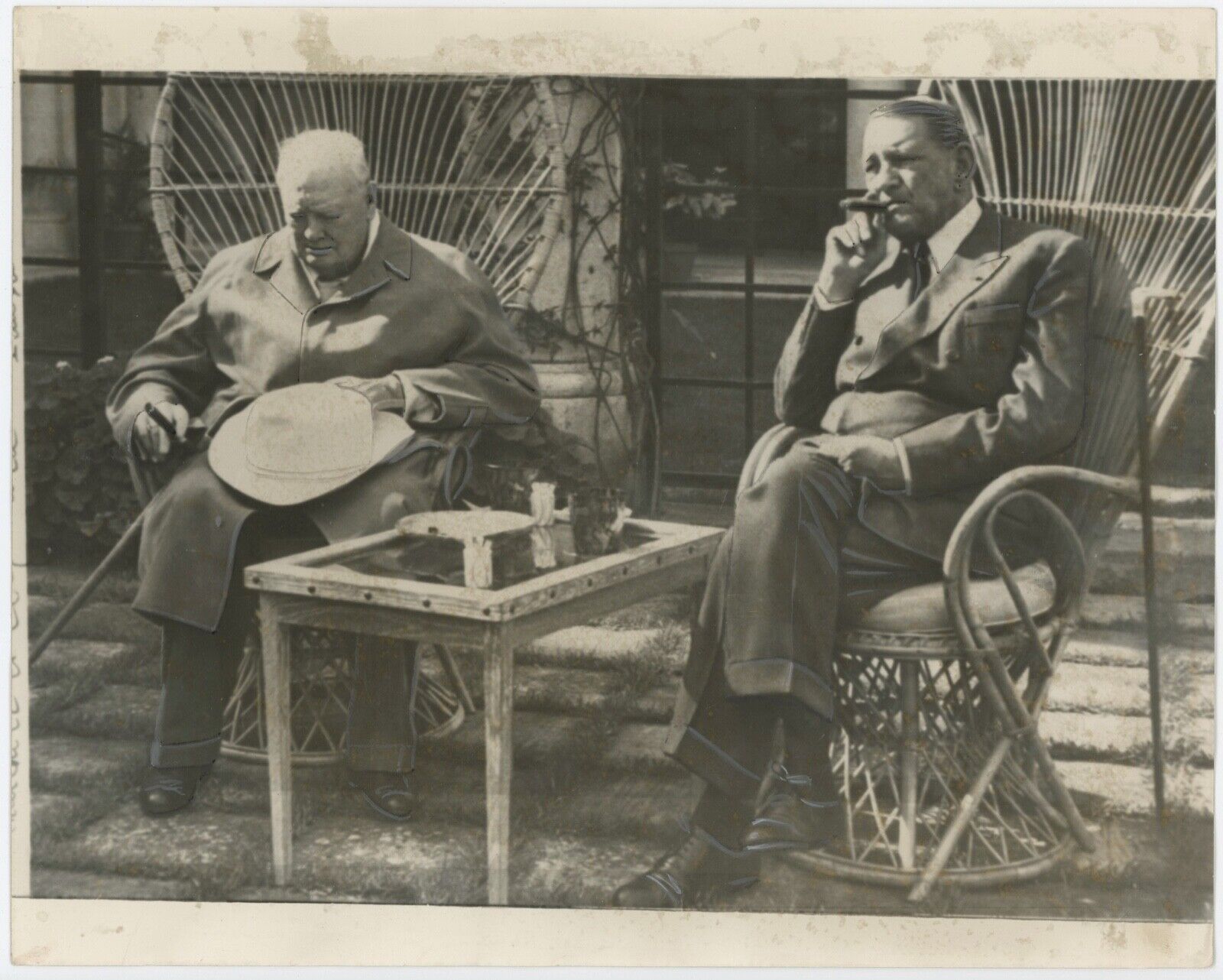5 April 1959 press photo of Sir Winston S. Churchill at La Pausa in France