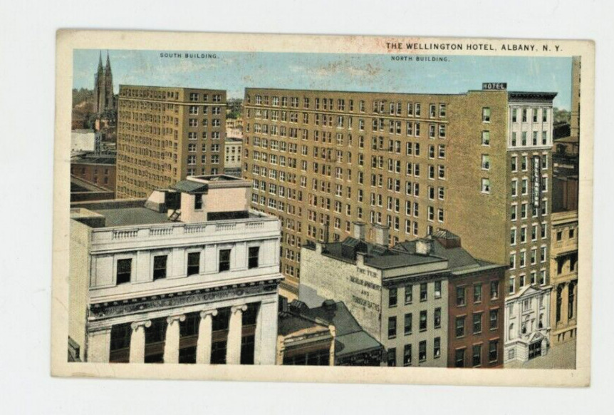 Vintage Postcard    NEW YORK     THE WELLINGTON HOTEL    ALBANY   POSTED  1929