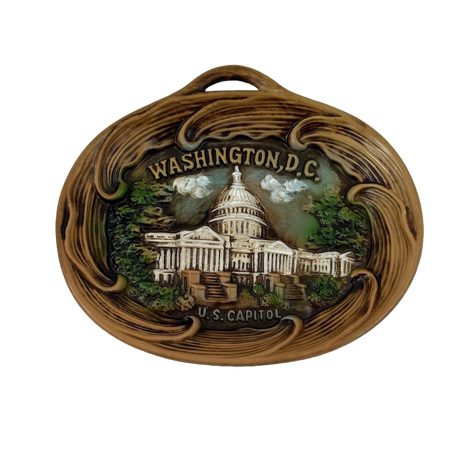 Vintage Washington DC US Capitol Ceramic Souvenir Plate Dish Tray Decor