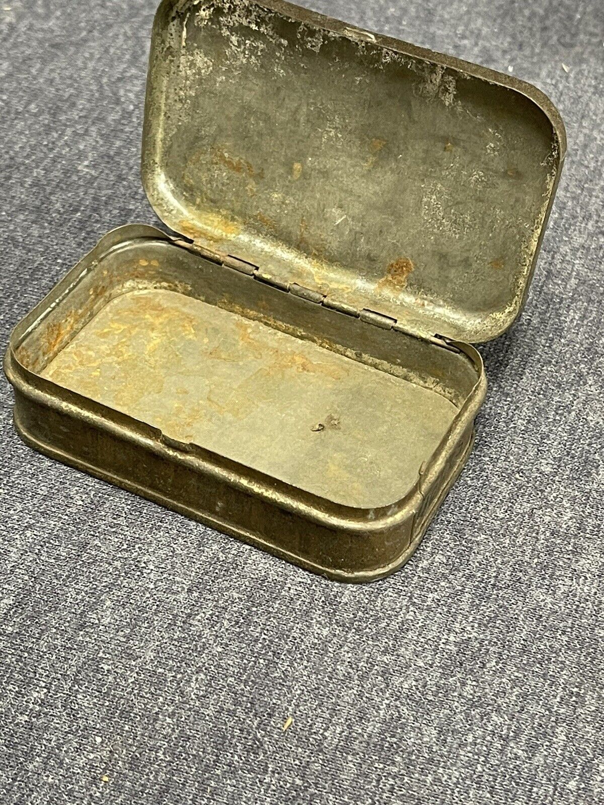 Small Hinged Tin Box - Albany, NY Burdick & Son Tin