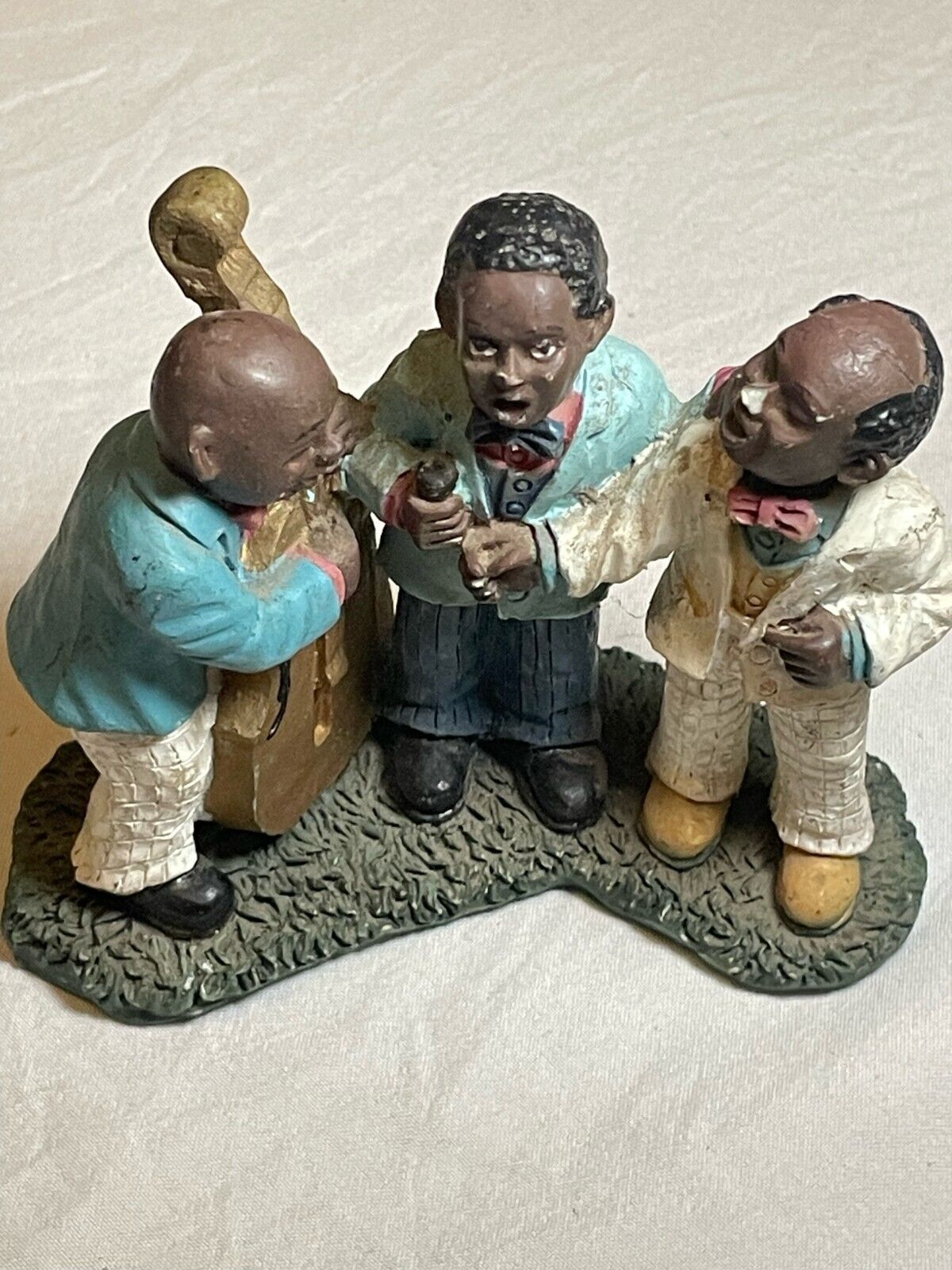 Vintage African American Jazz Band Figurine Music Singing Instruments Trinket