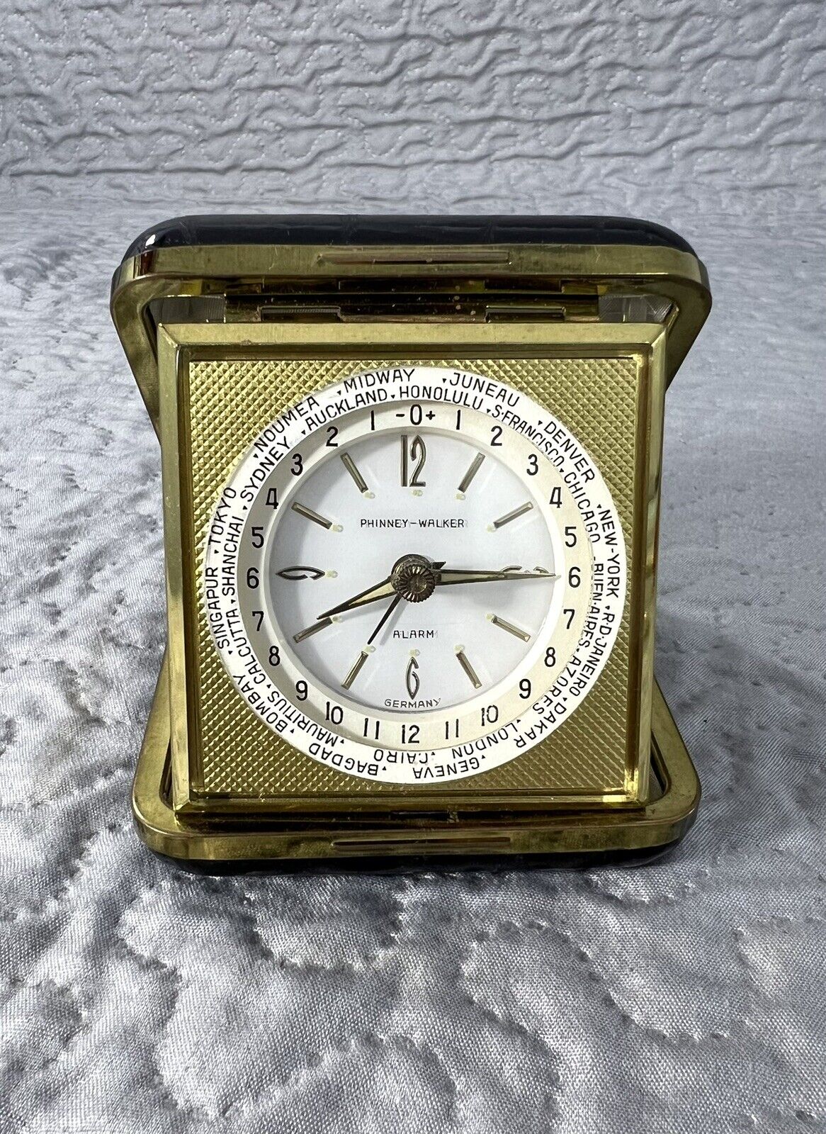 Vintage Phinney Walker Travel Alarm Clock 1950s