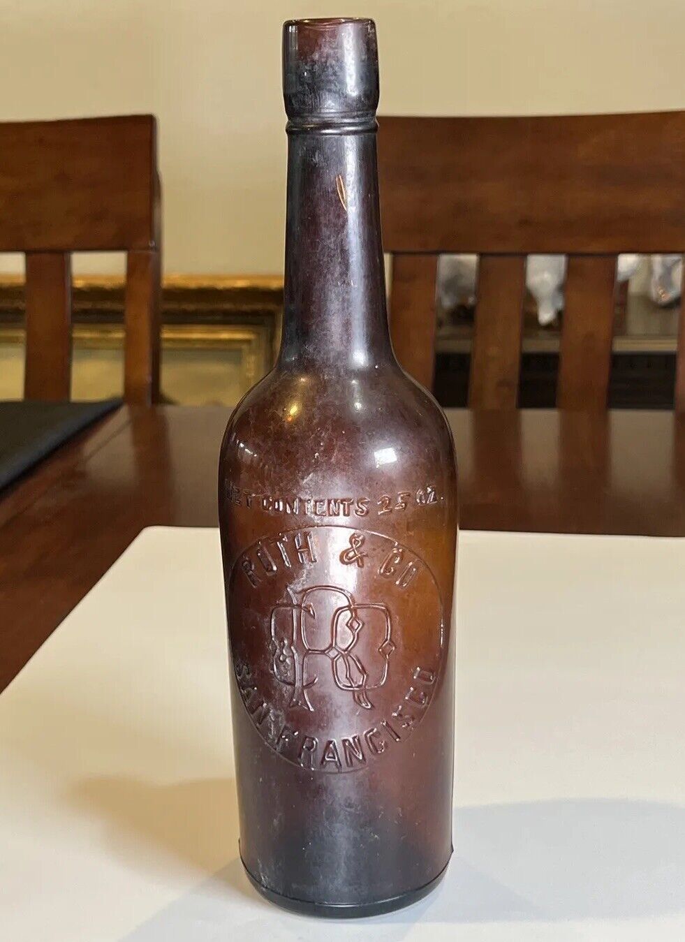 WESTERN S.F. Whiskey ROTH & CO. “Net Contents 25 OZ” San Francisco Bottle