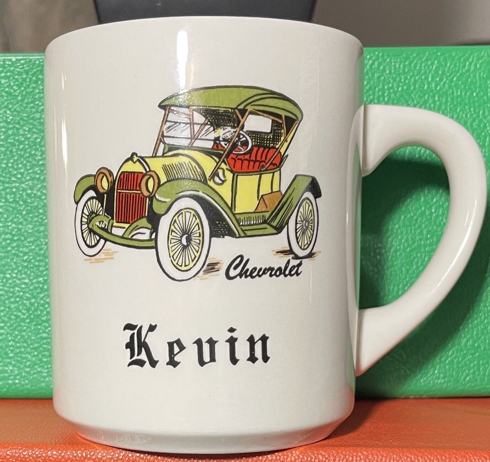 Vintage Chevrolet Antique Classic Car Mug Personalized  “Kevin” Coffee Cup/mug